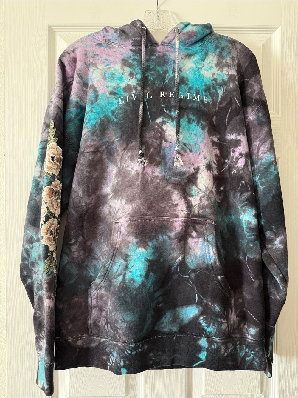 Civil Regime Tie Dye Embroidered Hoodie Size Medium